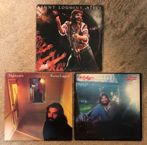 3 Kenny Loggins Records - Celebrate Me Home Nightwatch Alive (Double Live LP)