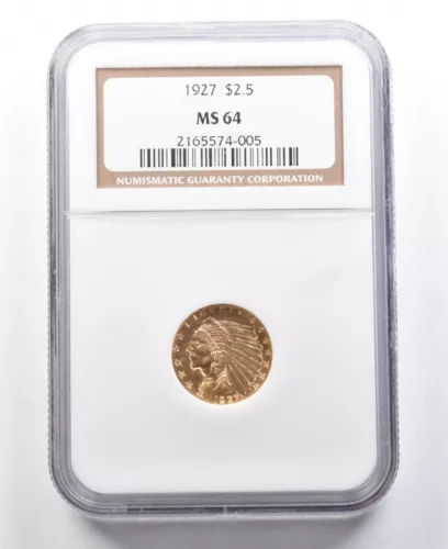 1927 $2.50 Indian Head Gold Quarter Eagle MS64 NGC *4534