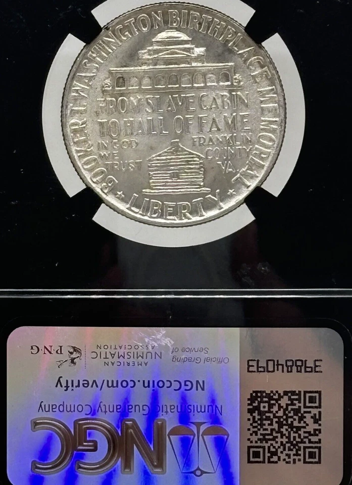 1946 P 50C Booker T. Washington NGC MS-64 Silver Original Bag Fragment #1697 - Image 4 of 4