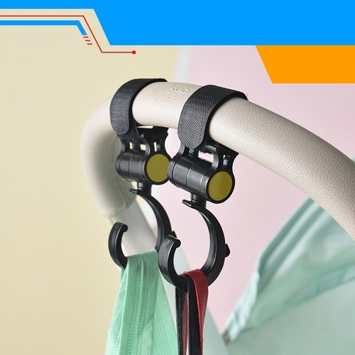 1 Pair Baby Pram Stroller Pushchair Swivel Hanger Hooks for Diaper Bag Mummy Bag - Picture 2 of 10