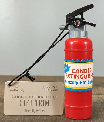 Hallmark Merry Miniature Fire Extinguisher Candle Squirt Toy 4¼'' Tall