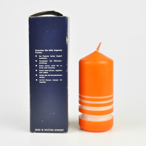 Gies Rauchtischkerze - alte Kerze - orange - gedrechselt - Vintage Candle  - Bild 2 von 3