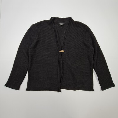 August Seide Damen Strickjacke Schwarz XXL Langarm Strick Jacke