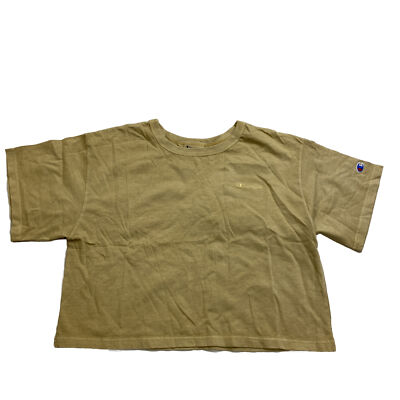Champion women 100% authentic size medium S/S half Crop t-shirt golden  buttercup