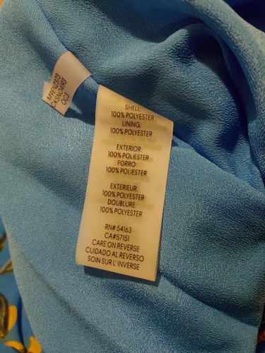 Calvin Klein Blumendruck Chiffon Rüschenbesatz Faux Wickelrock blau Größe 8 - Bild 4 von 4