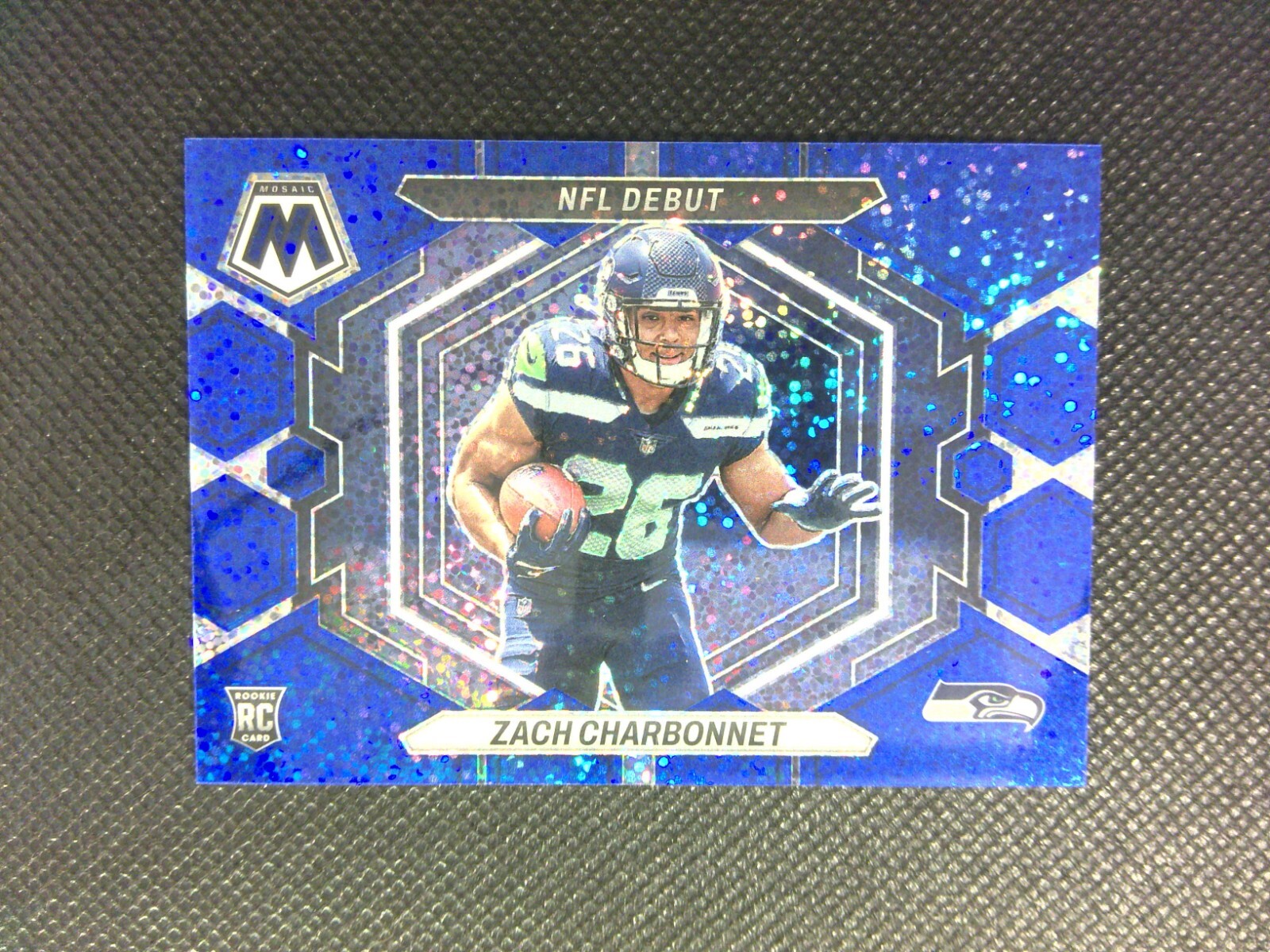 2023 Zach Charbonnet Mosaic Blue Sparkle Rookie /96 #ND-11 Seattle Seahawks SSP