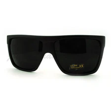Dark Black Lens Sunglasses Flat Top Square Oversized Mob Style