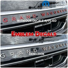 Jeep Grand Wagoneer Rear Hatch Emblems Overlay Decal 2022 2023 2024 2025 2026