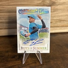 EURY PEREZ 2024 BOYS OF SUMMER CHARACTERS OF THE GAME HOLO GOLD AUTO /10 MARLINS