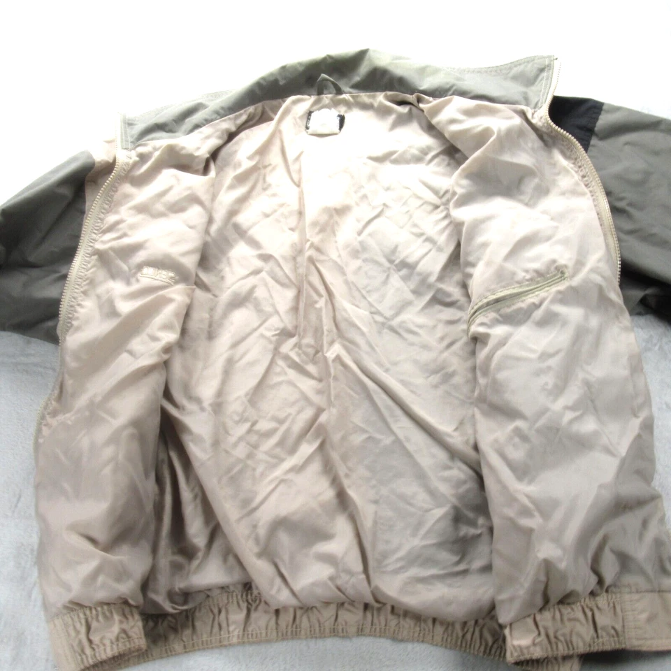 Chaqueta cortavientos de golf vintage del PGA Tour para hombre grande bronceada Coloblock Senco cremallera completa Foto 2 de 4