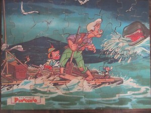 Vintage Walt Disney Pinocchio & Whale Puzzle