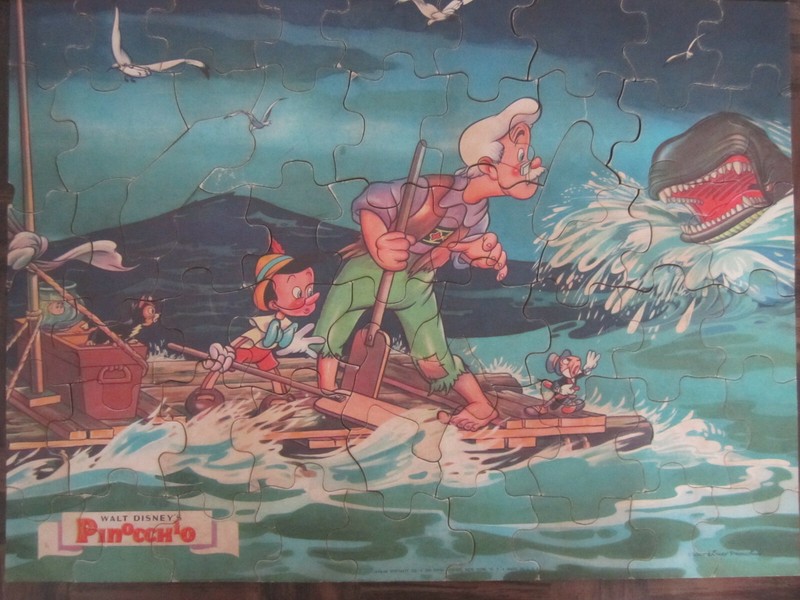 Vintage Walt Disney Pinocchio & Whale Puzzle