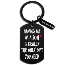 Father Day Keychain To Dad From Son Funny Birthday For Dads Moms Stocking Stu...