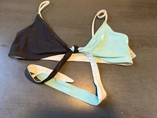 NEW colorful front tie  L SPACE swimsuit bikini top size  d cup