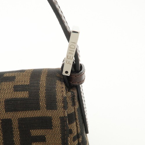 Authentic FENDI Zucca Canvas Leather Mamma Baguette Shoulder Bag 26424 Used F/S - Picture 8 of 24