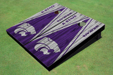 Kansas State University Wildcats Purple and White Matching Wood Look Triangle Co