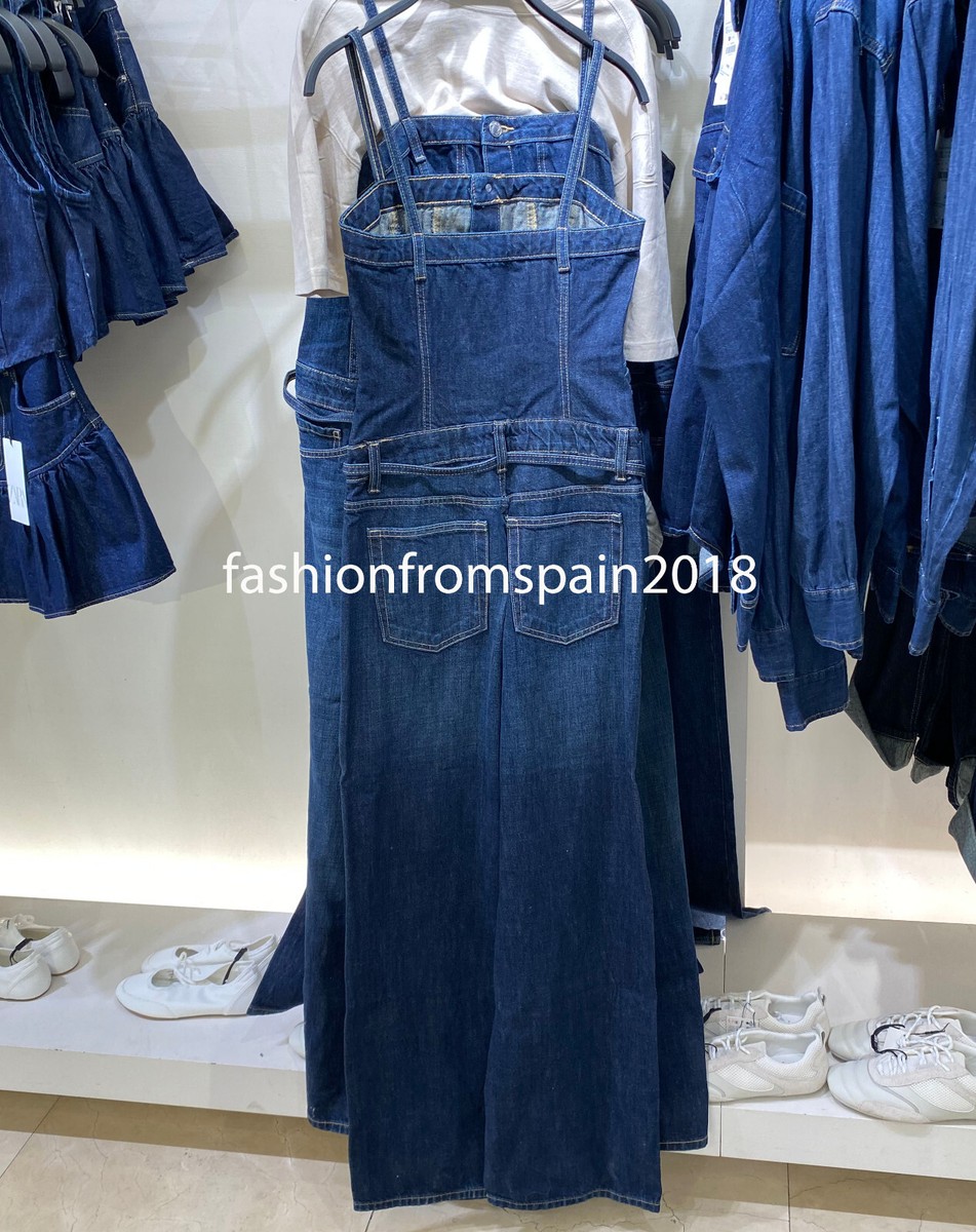 【関税込み】Diesel Jumpsuit With Denim Straps ZARA NEW WOMAN STRAPPY LONG DENIM JUMPSUIT WITH BELT BLUE XS