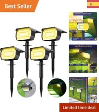 Set de 4 Focos LED Solares IP65 con Luz 3000K para Exteriores - Energía Solar