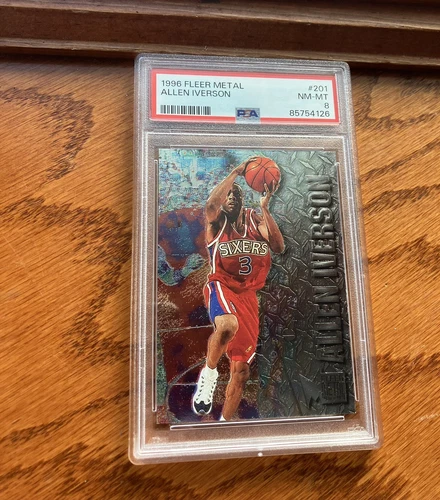 1996 Fleer Metal #201 Allen Iverson PSA 8