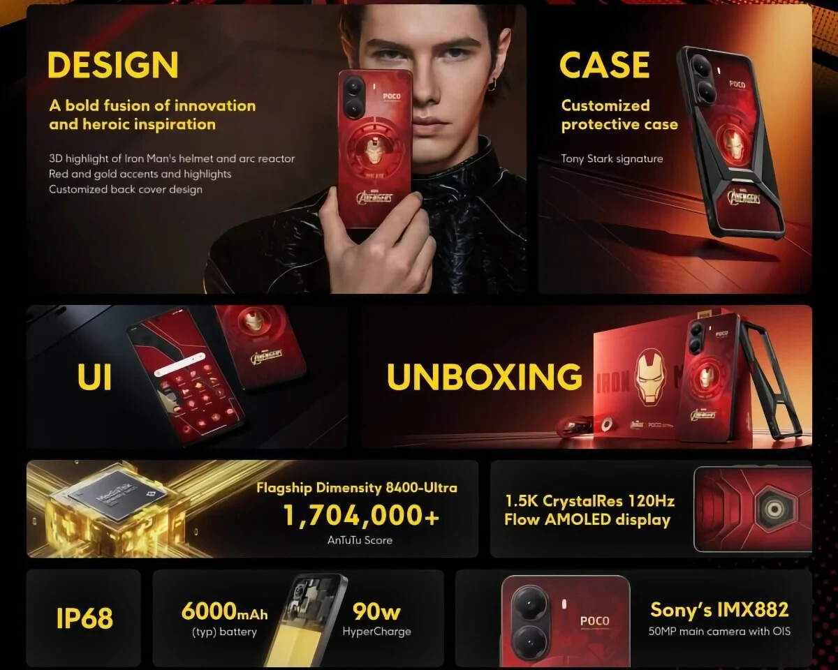 POCO X7 Pro Iron Man Edition 512GB　ケース付 POCO X7 PRO - IRON MAN EDITION - YouTube