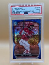 2023 Elly De La Cruz Bowman Chrome Prospects Blue Shimmer Refractor /150 PSA 9