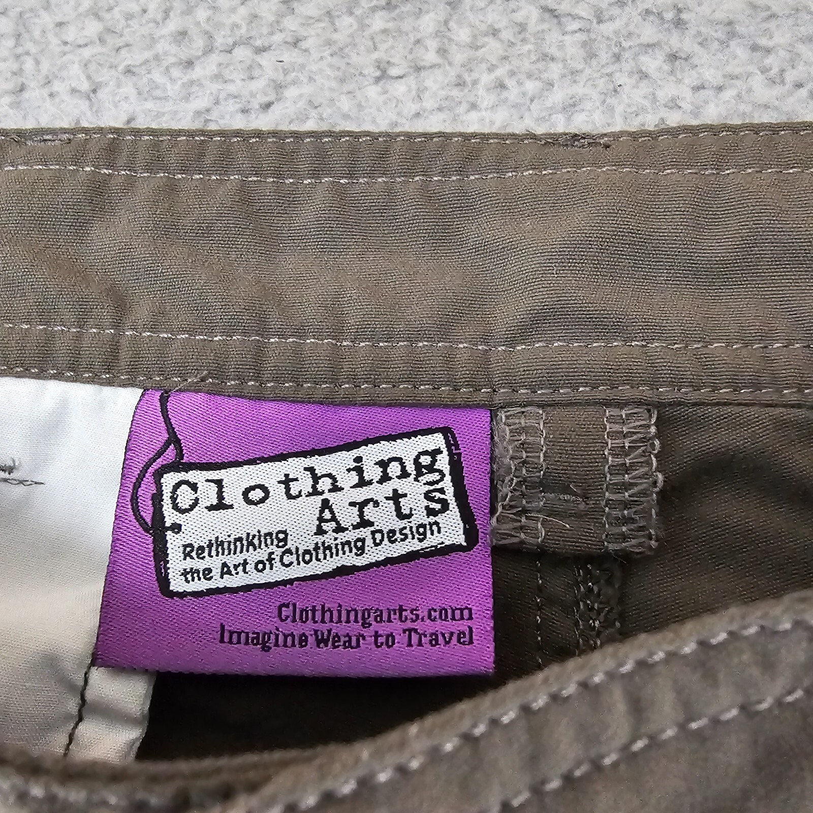 Clothing Arts Pants Mens Size 34 Green Adventure Travel Flawed Inseam