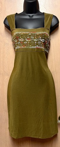 My Michelle Women's M Embroidered Hippy Midi Dress Sleeveless Vintage Y2K - Picture 7 of 7