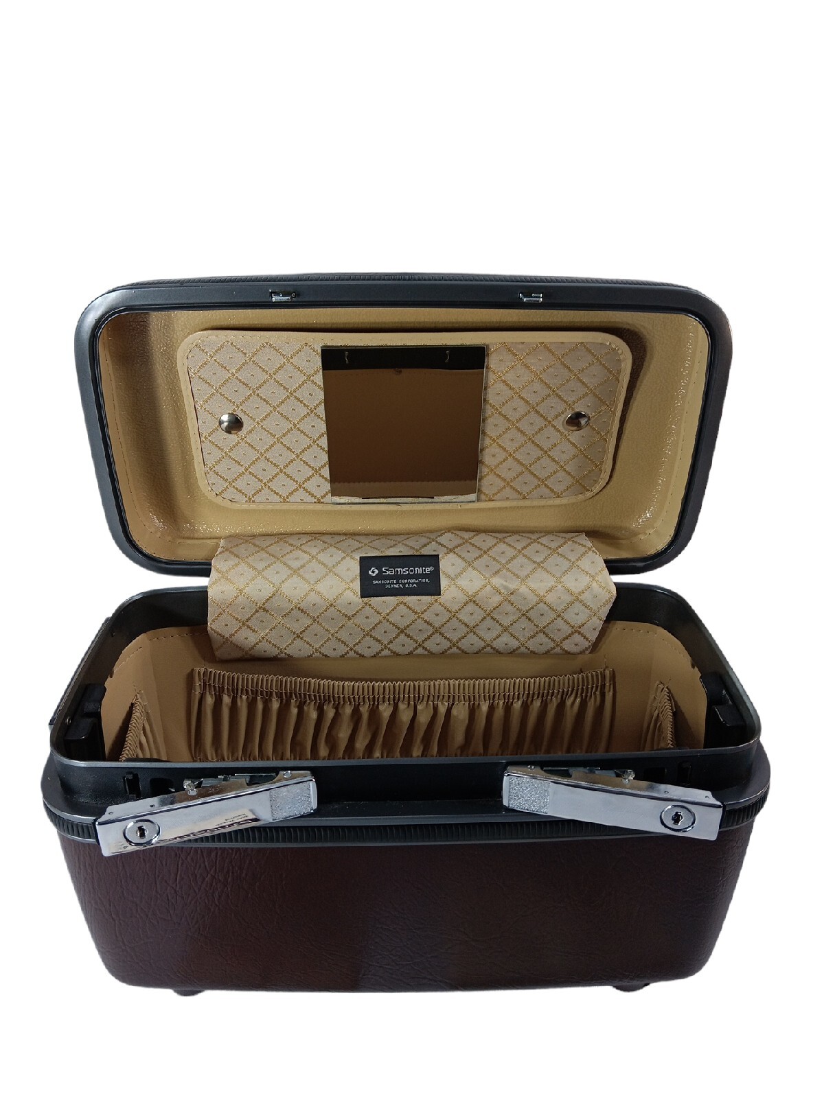 Samsonite Sentry ll Burgundy Train Carry On Cosmetic Case Mirror No