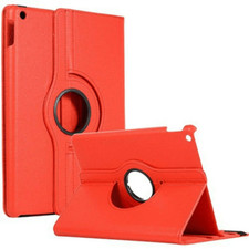 Leather Flip 360  Rotating Portfolio Stand Case Cover RED for iPad 5/iPad 6 9.7"