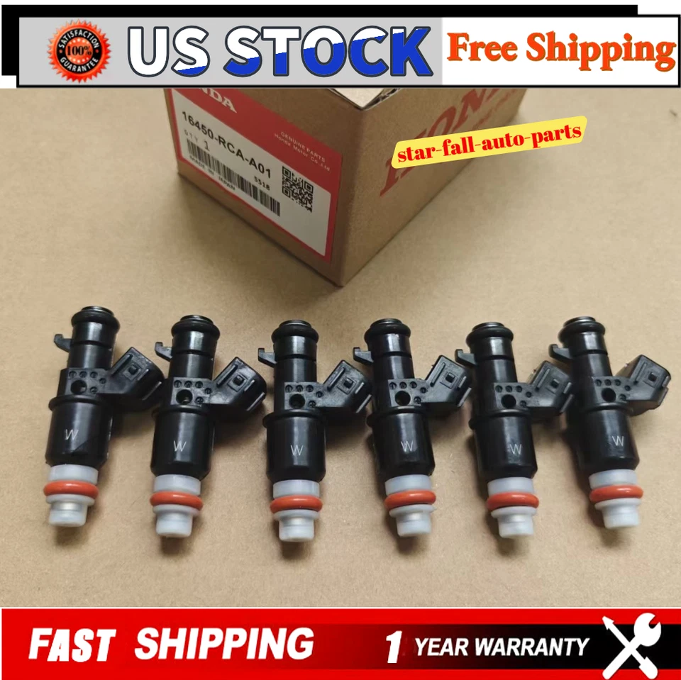 OEM 6X FUEL INJECTORS 16450-RCA-A01 FOR 2005-2017 Honda Odyssey 3.5L - Image 2 of 4