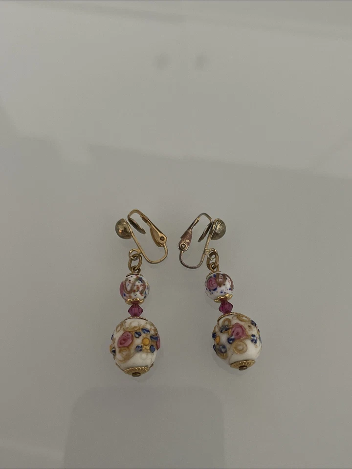 Винтажный подвеской из чистого муранского стекла бусина свадебный торт серьги красивый дизайн - Изображение 4 из 4