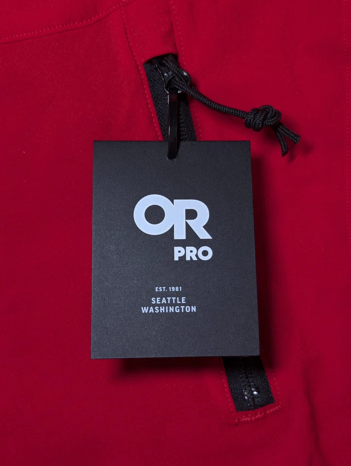 Outdoor Research 黑曜石 LT 软壳夹克 - 男式 XL 码 - 救援红色 — 第 3/4 张图片