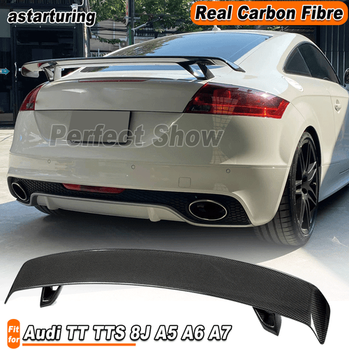 Fit For Audi TT TTS 8J A5 A6 A7 08-11 REAL Carbon Rear Trunk Spoiler Sport Wing  - Picture 1 of 13