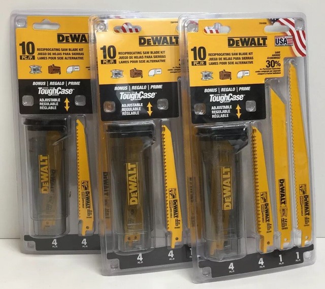 (New) DeWALT DW4898 10Piece Reciprocating Saw Blade Kit Lot of 3 eBay