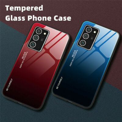 For Samsung S25 Ultra S24+ S23 A14 A53 5G Gradient Tempered Glass Hybrid Case
