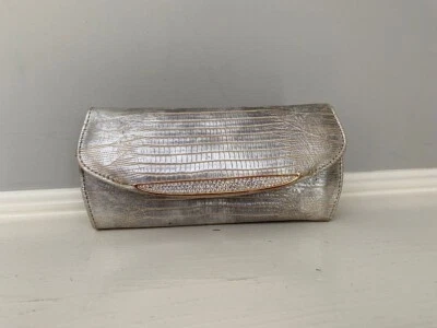 Judith Leiber Metallic Lizard Leather Crystal Sunglass Case - Image 1 of 4