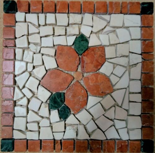INGROSSO: Rosone Mosaico Fiore Marmo Inserto 20cm. Altri modelli in negozio! - Afbeelding 1 van 1