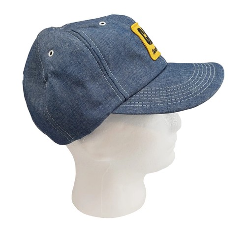 VTG Cat Diesel Power Patch Denim Trucker Hat Snapback Foam Inside White Eyelets - Picture 5 of 16