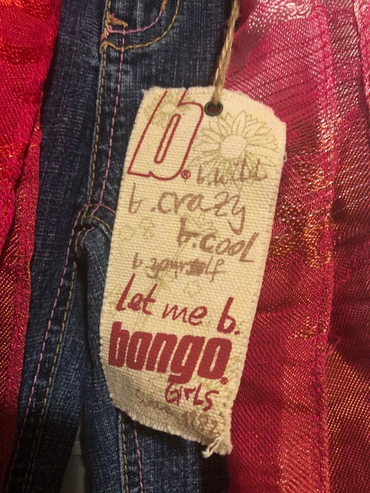 Jeans elásticos Bongo para niñas pequeñas, talla 3T, bordado, cinturón bufanda Foto 4 de 4