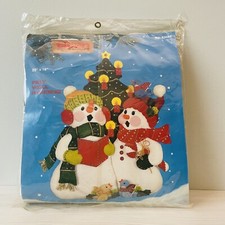 Vintage NOS Titan Christmas Felt Sequin Wall Hanging Kit Singing Snowman 83051