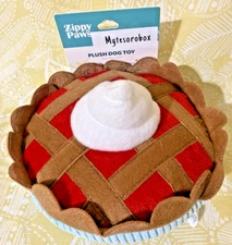 ZippyPaws CHERRY PIE Whipped Cream Plush Squeaky Pet Dog Toy New -FREE SHIPPING-
