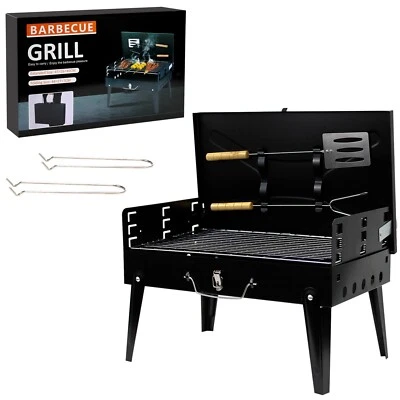 Holzkohle BBQ Grill tragbar Grill und Utensilien Outdoor Garten Picknick Camping