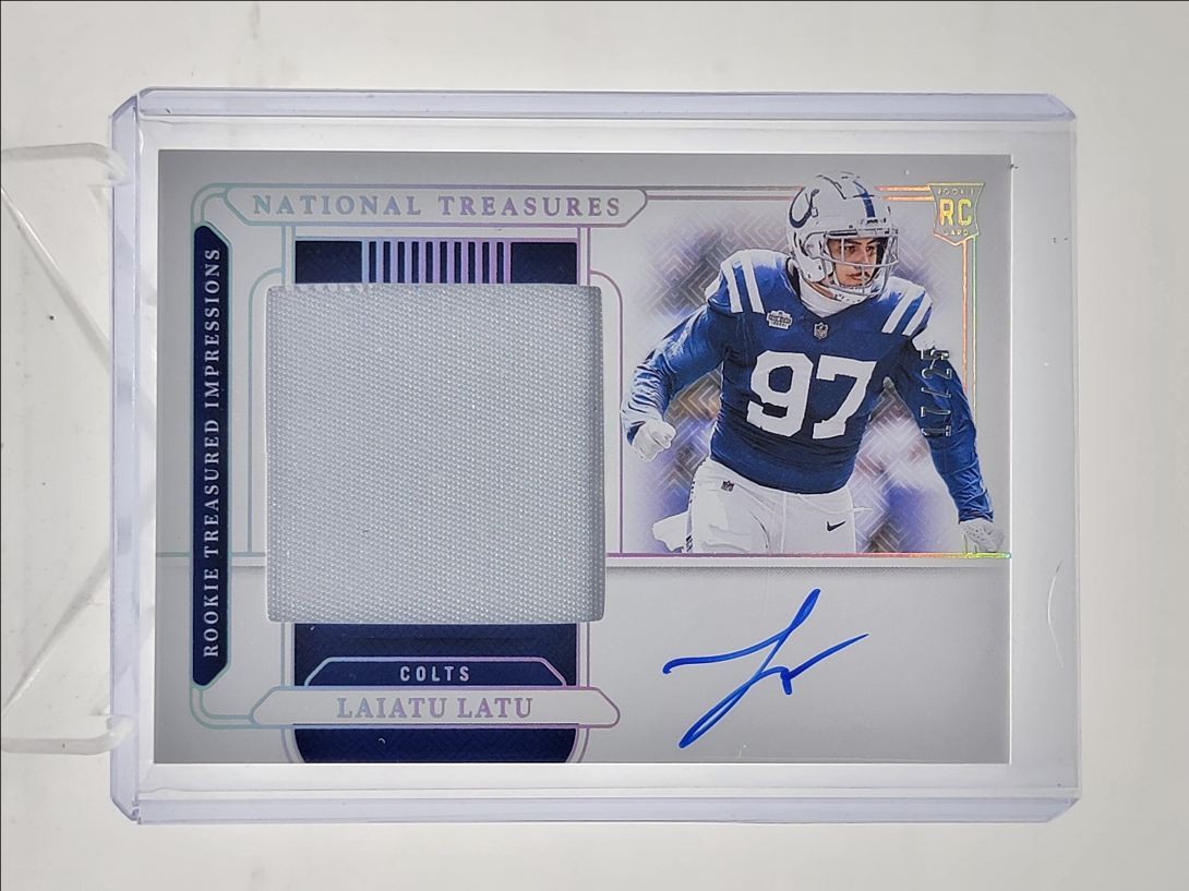 Laiatu Latu Panini National Treasures Rookie Gloves Signatures #LLU Holo Silver