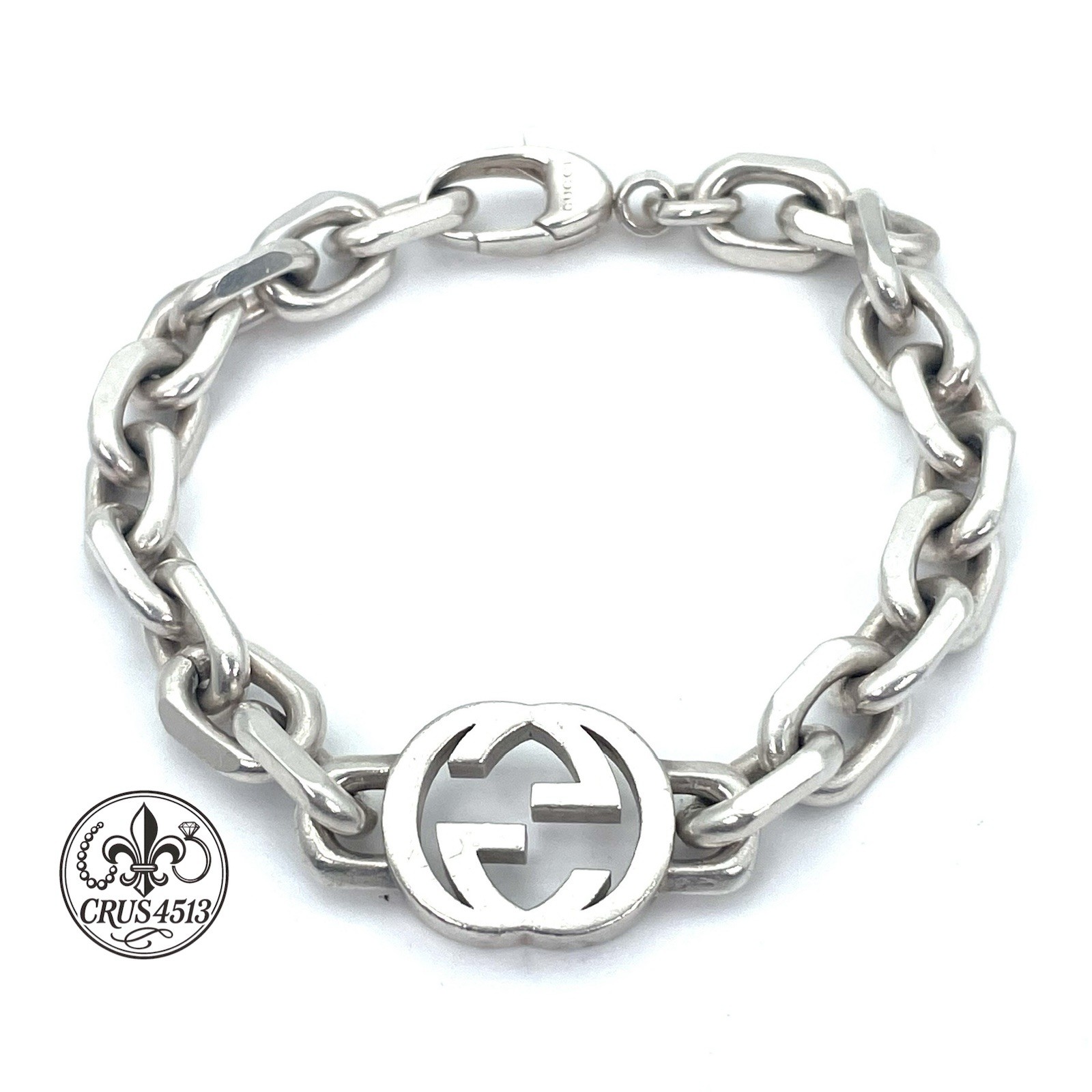 Gucci Classic Sterling Silver Interlocking Chain … - image 7