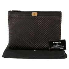 Chevron Boy New Medium Clutch Women Black One Size