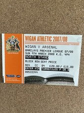 TICKET - Wigan Athletic v Arsenal 9/3/2008