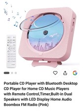 CD Player Portable Bluetooth 5.1 Desktop CD Player with HiFi Sound Speakers,R...