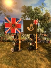 2x Minis 95th Rifles Napoleonic British Infantry +2 Flags LEGO Flagpoles Waterlo