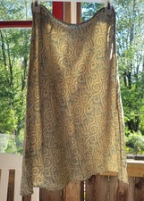 GORGEOUS Vintage 1990s J. CREW 100 Silk Fern Print Skirt Size 8