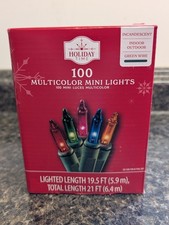 Holiday Time Multicolor 100 Mini Lights With Green Wire Lighted 19.5 Christmas